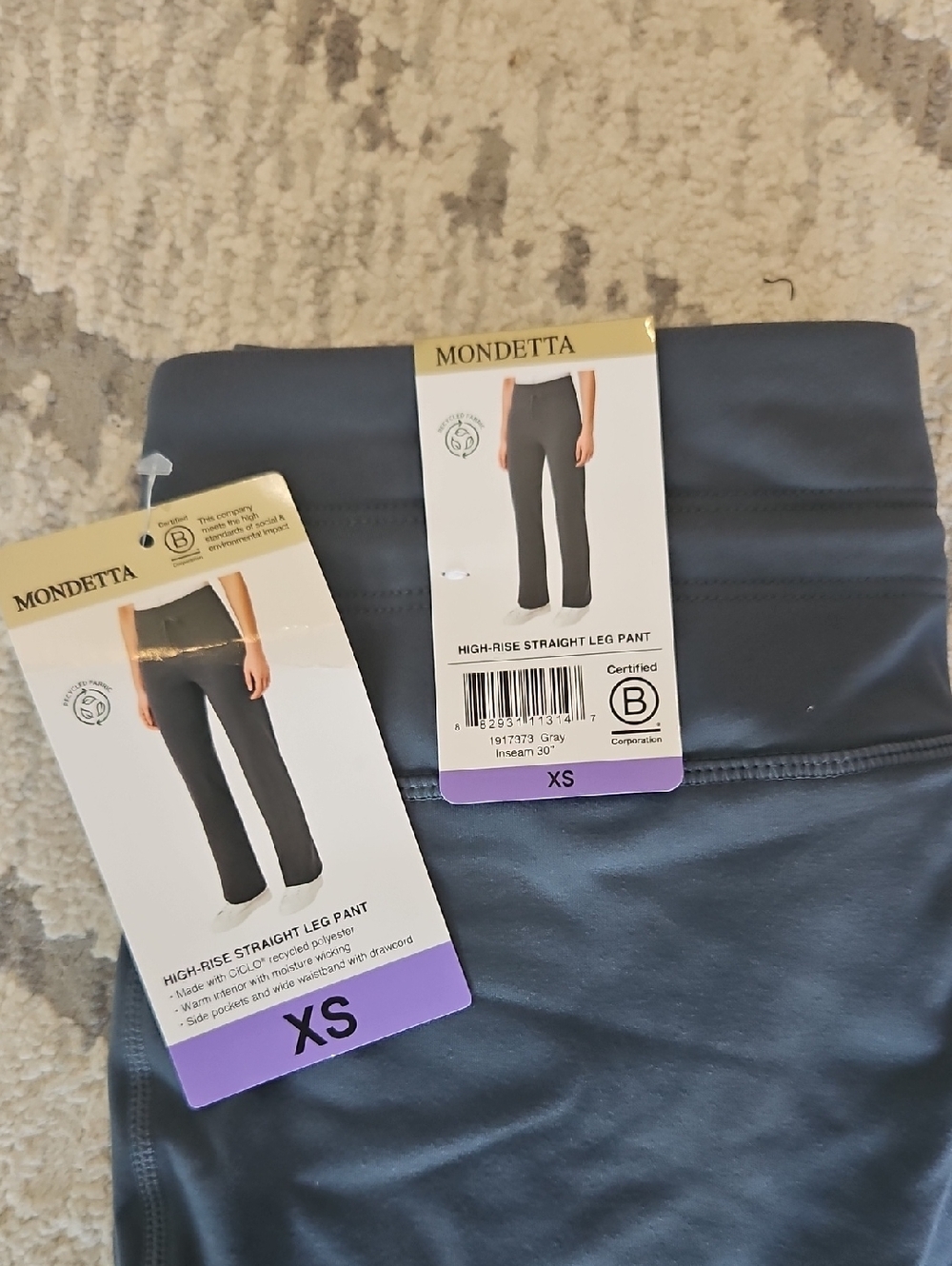 NEW! Mondetta Gray High Rise Straight Leg Pant - Picture 5 of 15